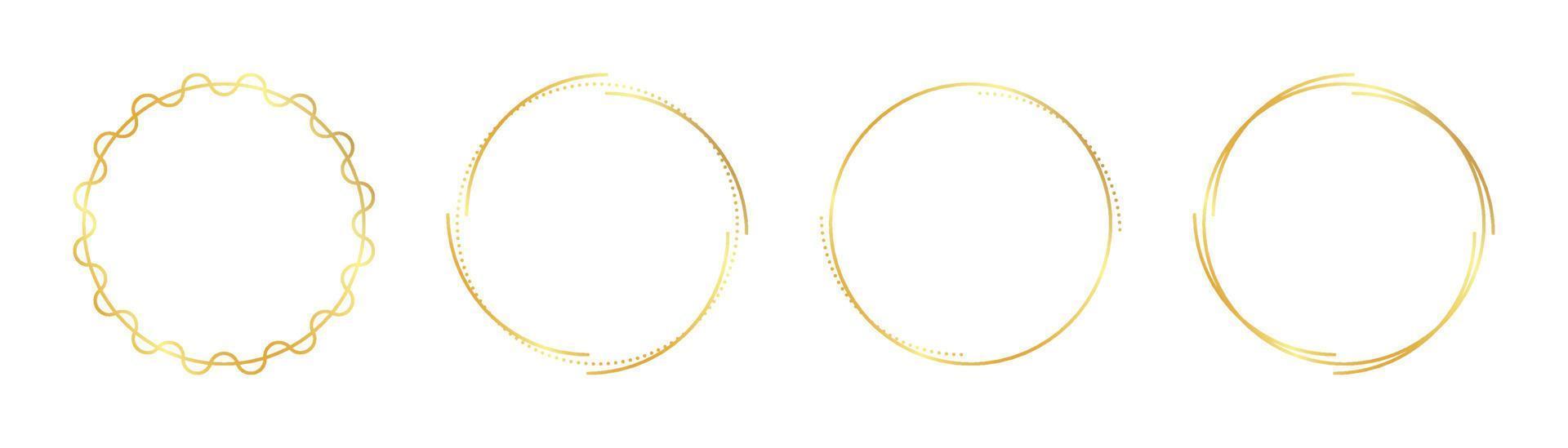 circle gold frame vector
