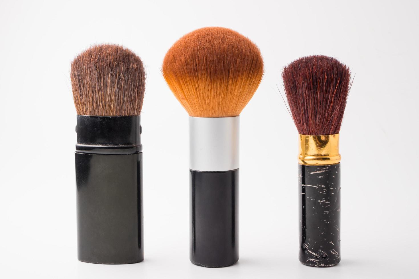 Makeup brushes on a white background. photo