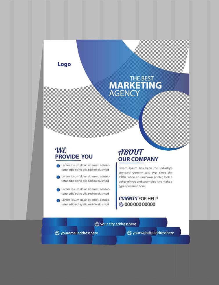 Corporate modern business a4 flyer template design vector