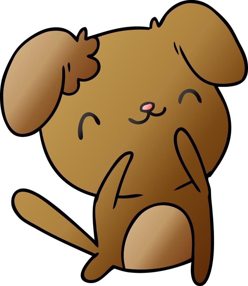 gradient cartoon kawaii of a cute dog vector