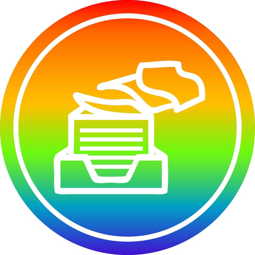 office paper stack circular in rainbow spectrum vector