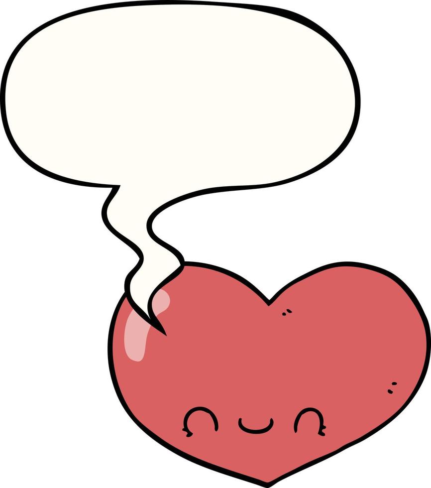 cartoon love heart character and speech bubble vector