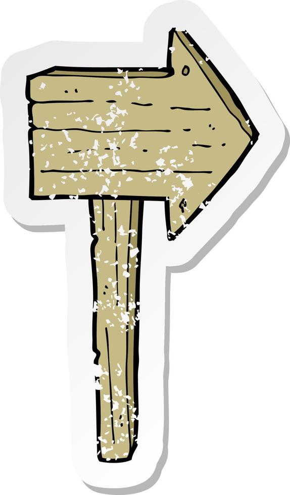 retro distressed sticker of a cartoon sign post vector