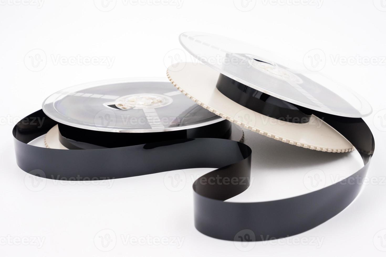 Film for video cassette tape on white background. photo