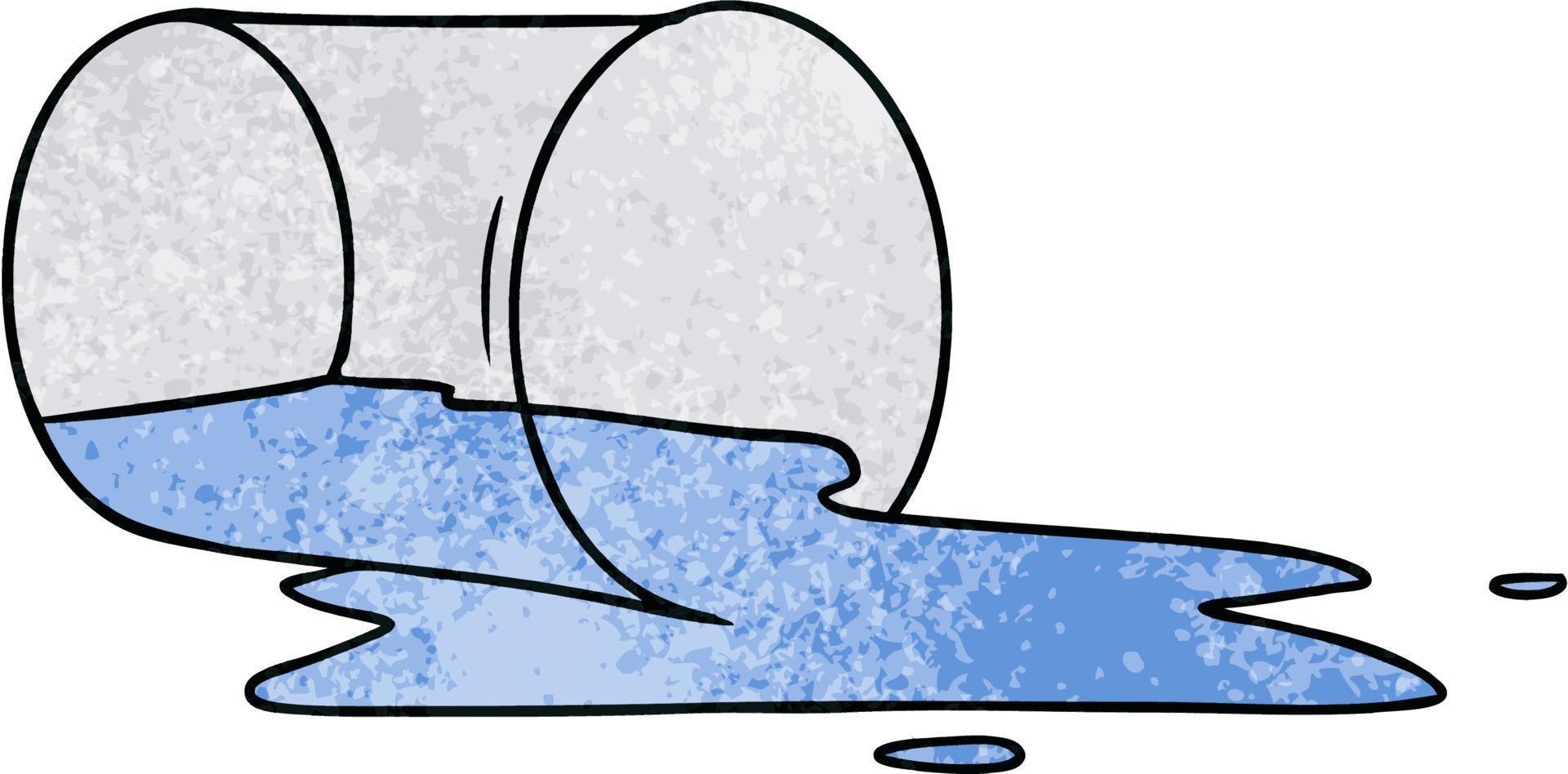 textured cartoon doodle of a spilt glass vector