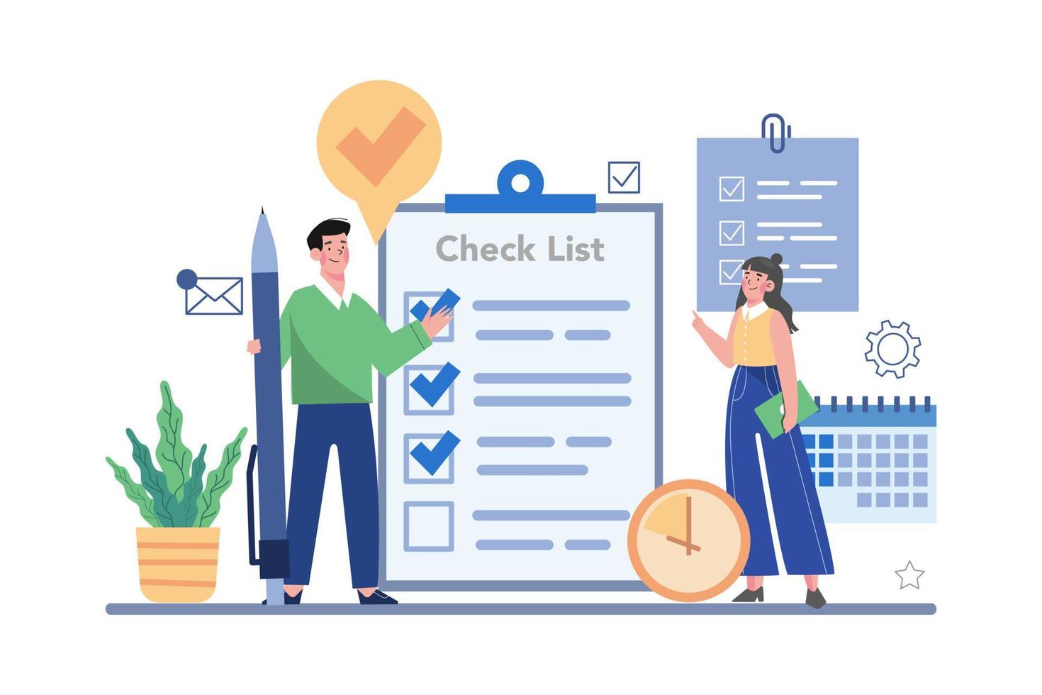 Business schedule management Illustration concept on white background vector