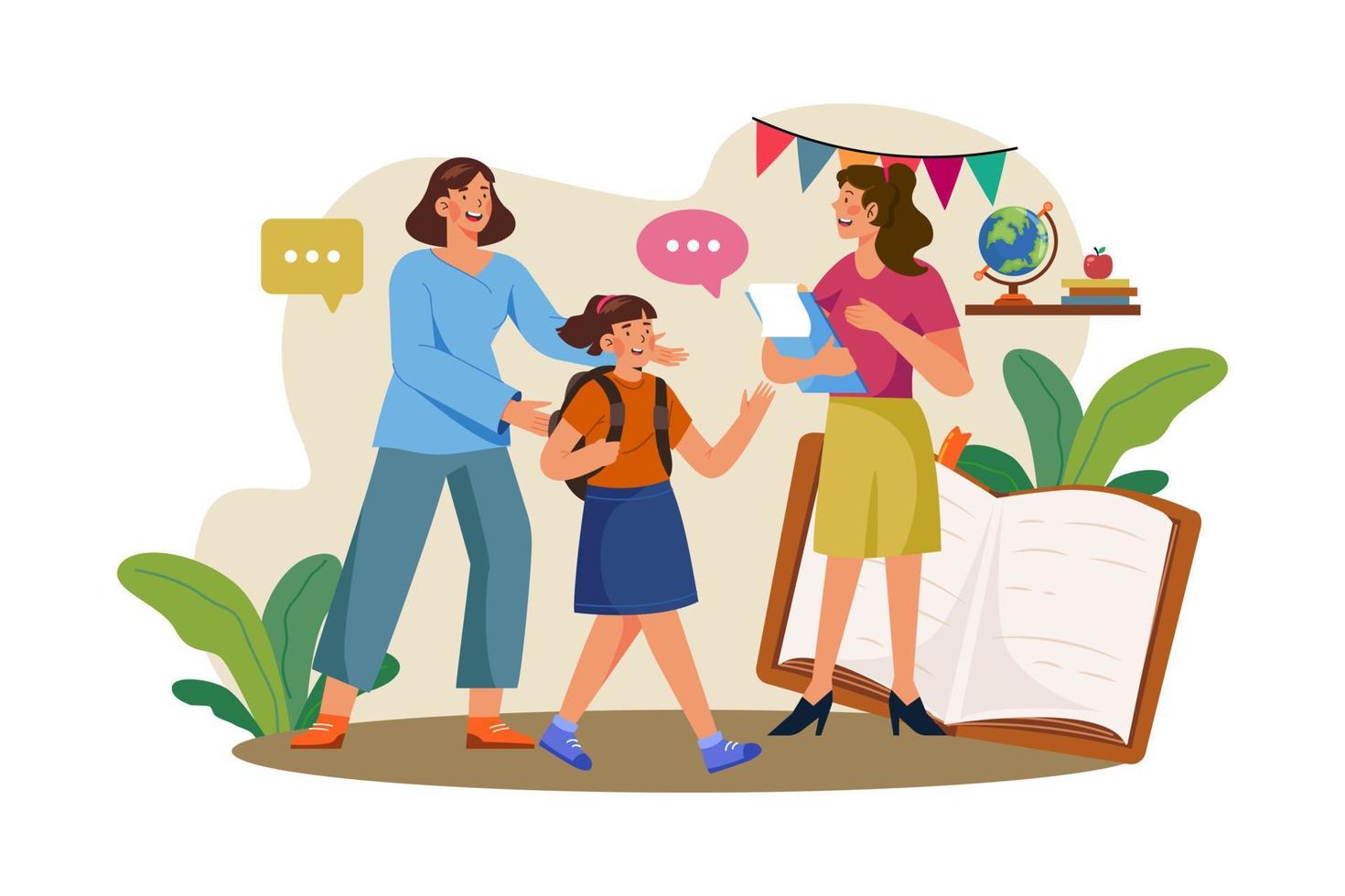 Teacher's Day Illustration concept. A flat illustration isolated on white background vector