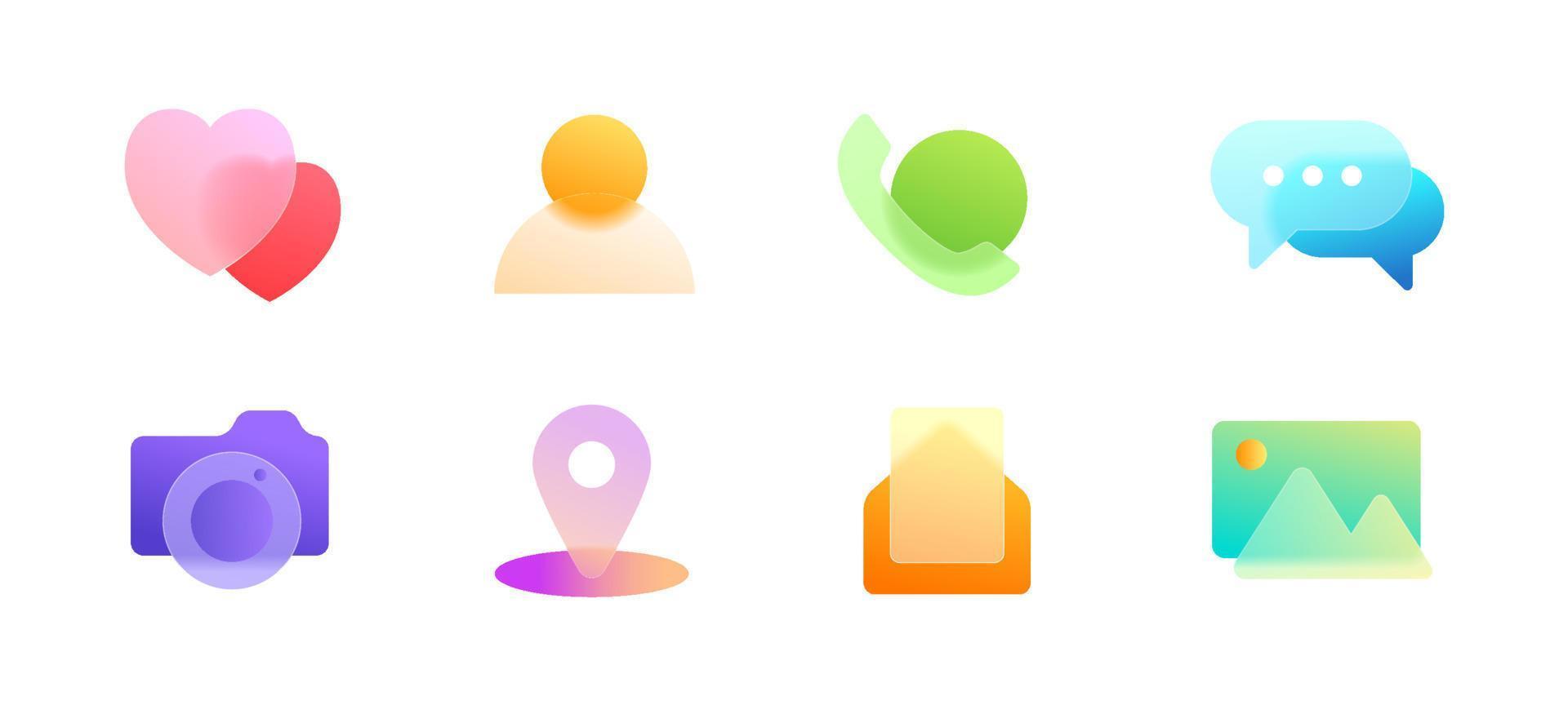 Social Media Glass Morphism Icon vector