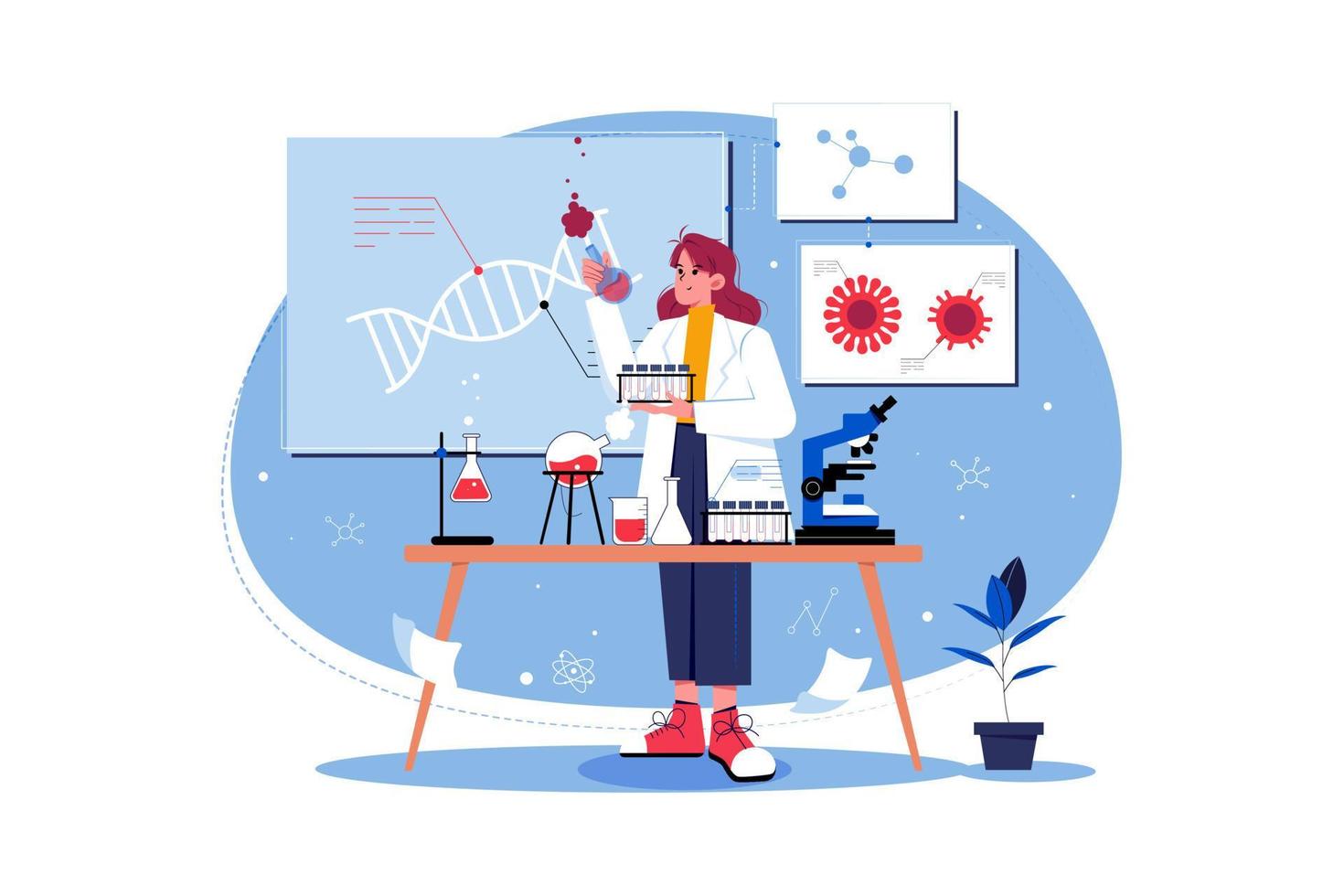 Biostatistician Illustration concept on white background vector