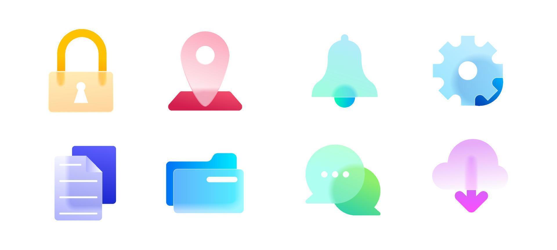 UI Glass Morphism Icon vector