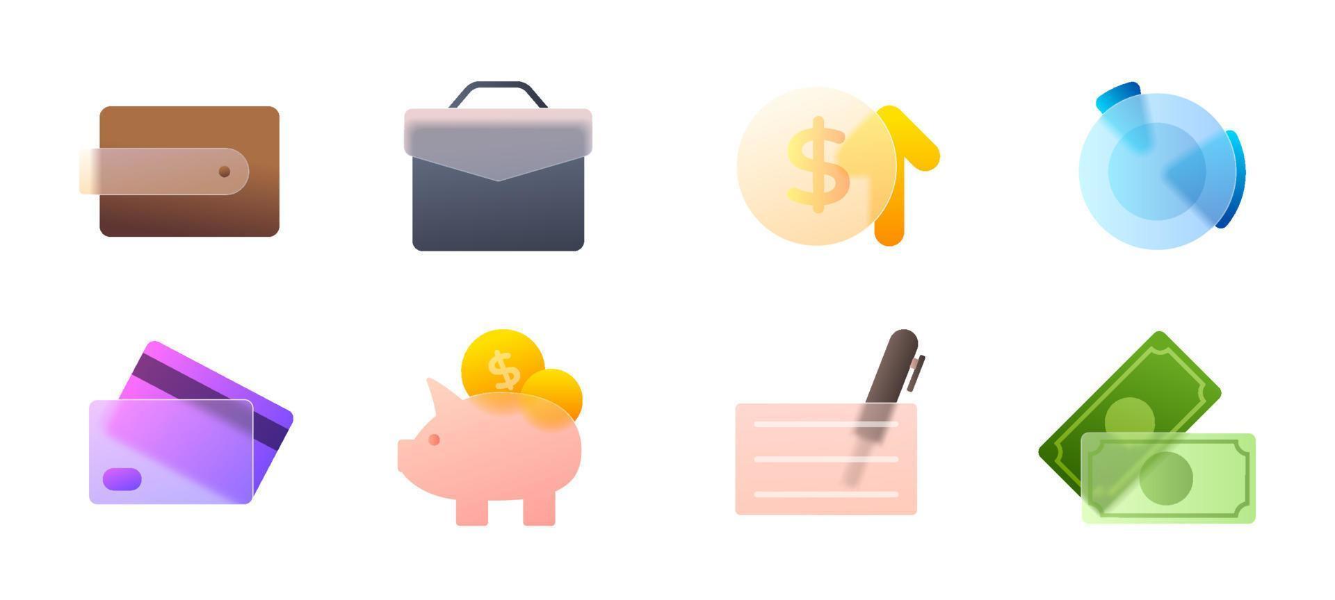 Finance Glass Morphism Icon vector