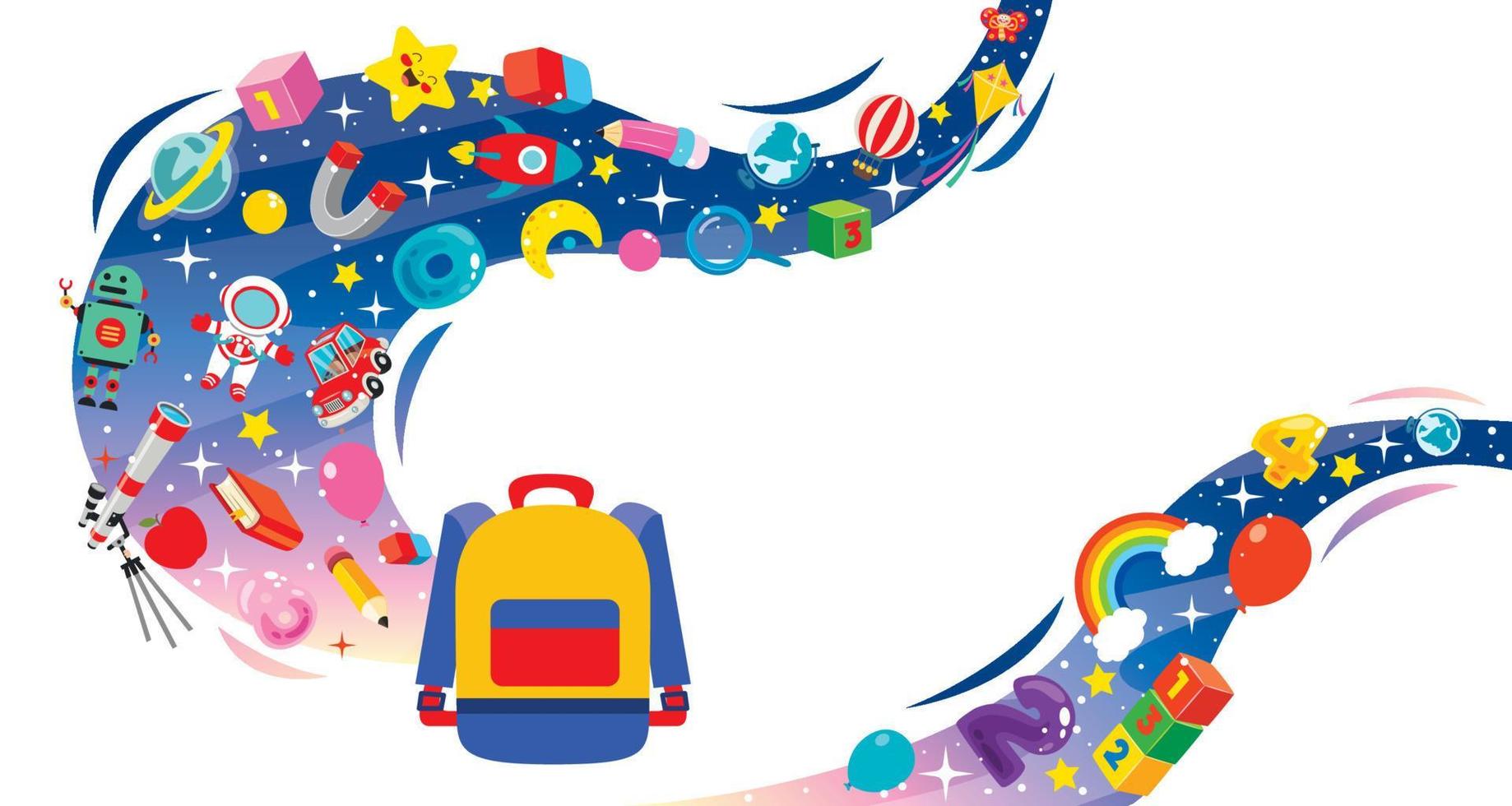 Education Concept With School Supplies vector