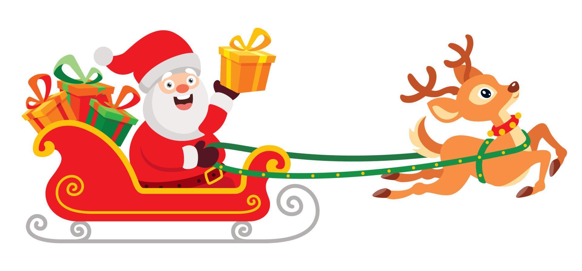 Santa Claus Riding A Sleigh 10721672 Vector Art at Vecteezy