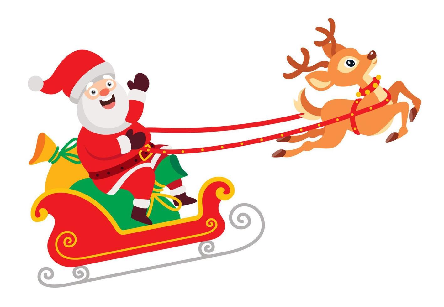 Santa Claus Riding A Sleigh vector