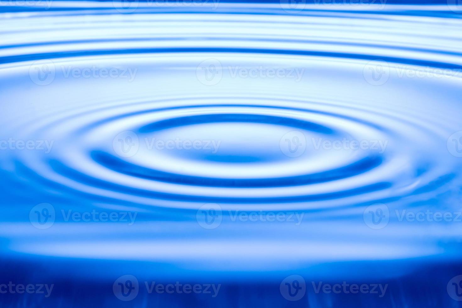 Water drop on water surface, Blue wave background. photo