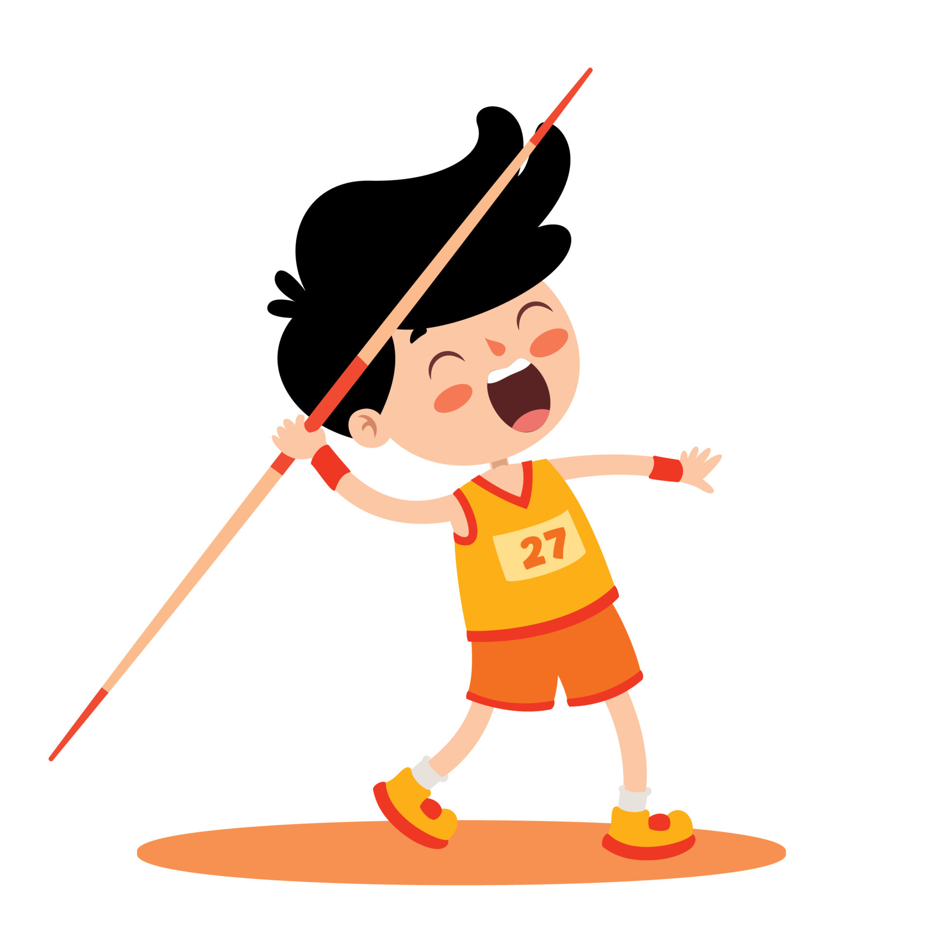 Cartoon Illustration Of A Kid Throwing Javelin 10721892 Vector Art at Vecteezy
