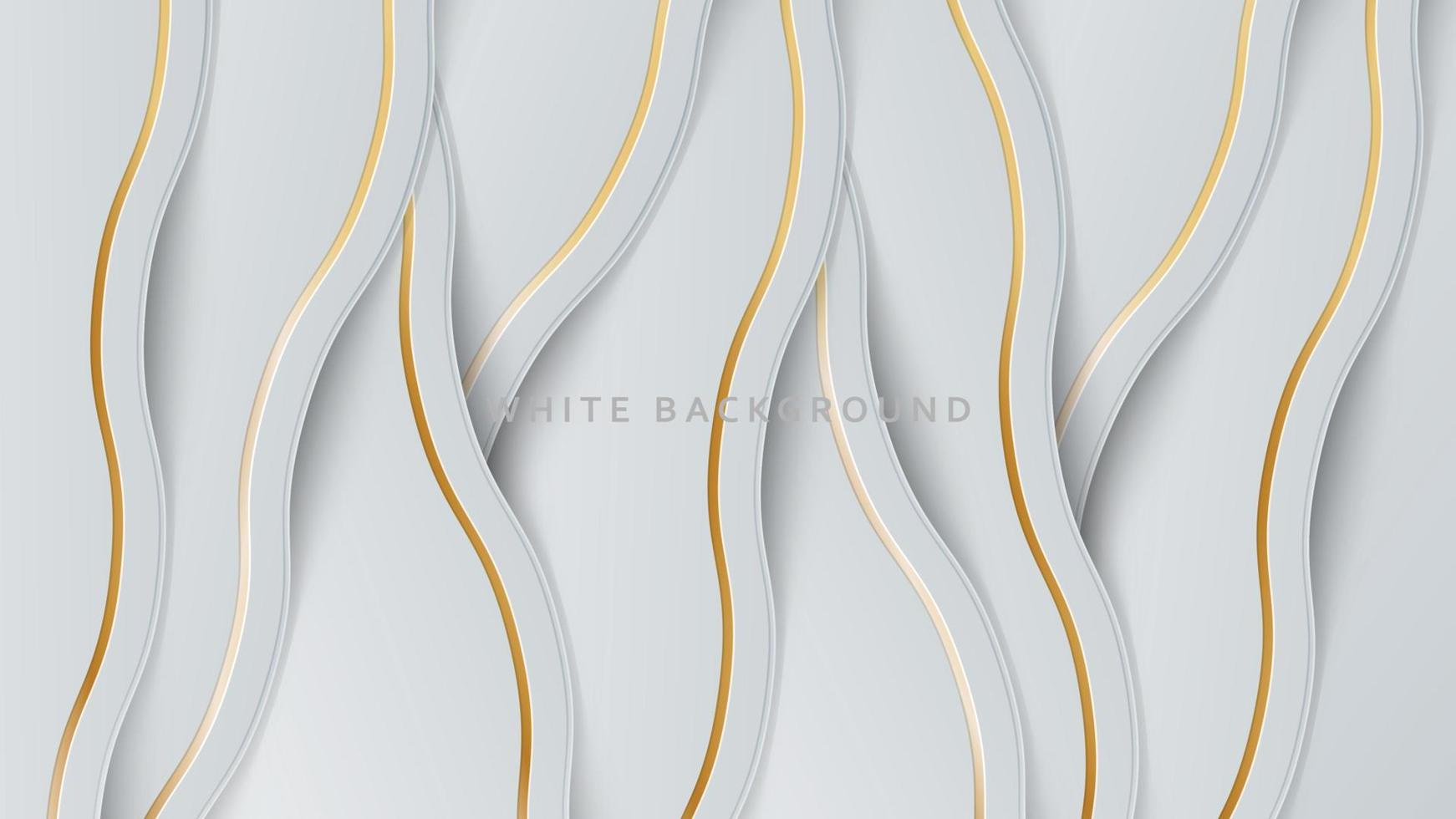 White abstract elegant modern Background with wave gradient design style and gold line vector