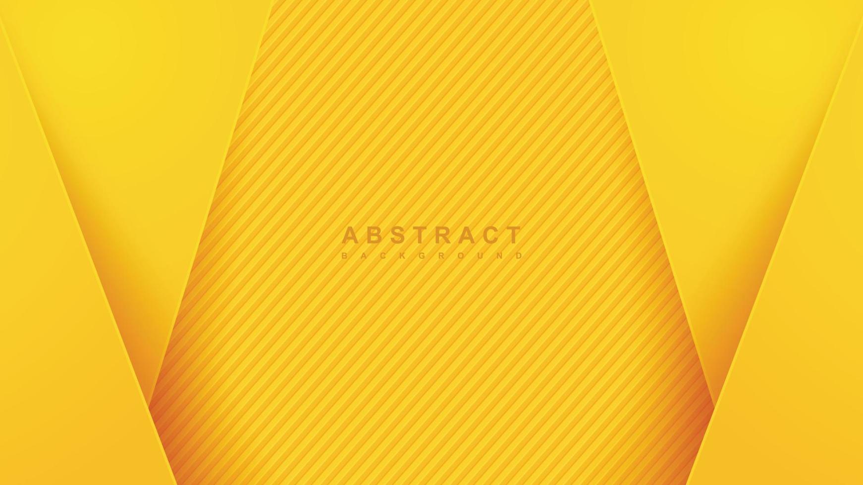 Abstract yellow tone background with diagonal papercut lines vector