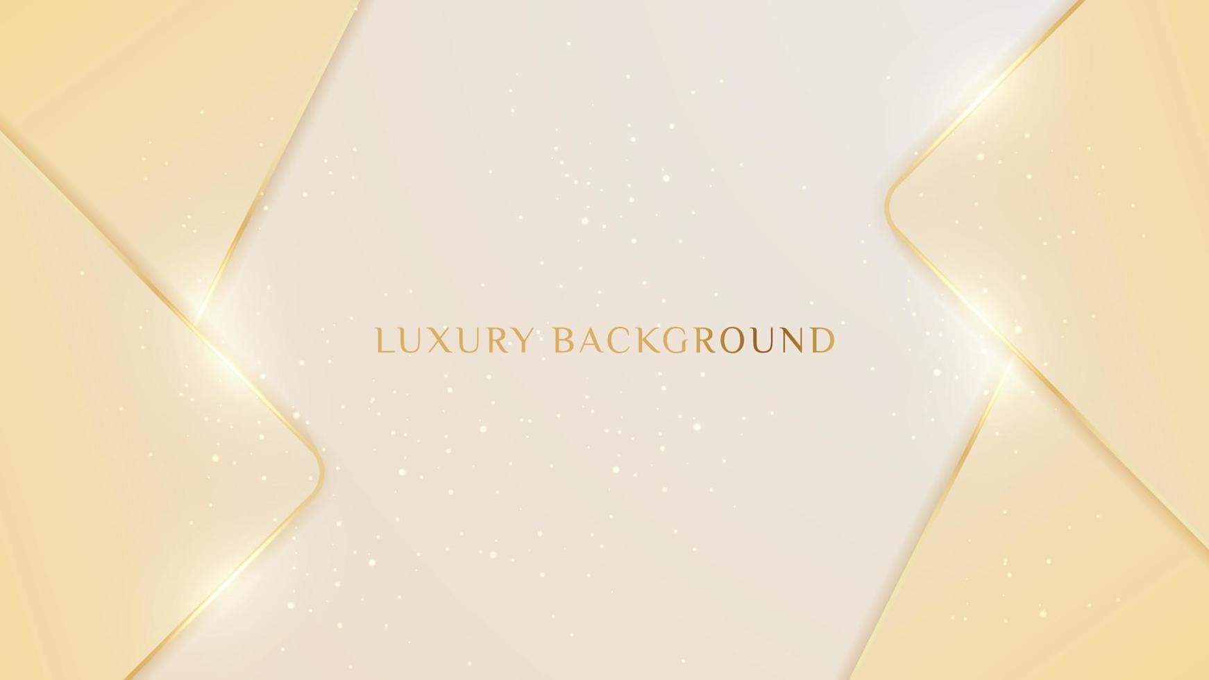 Elegant background with line golden elements Realistic luxury paper cut style 3d modern concept vector