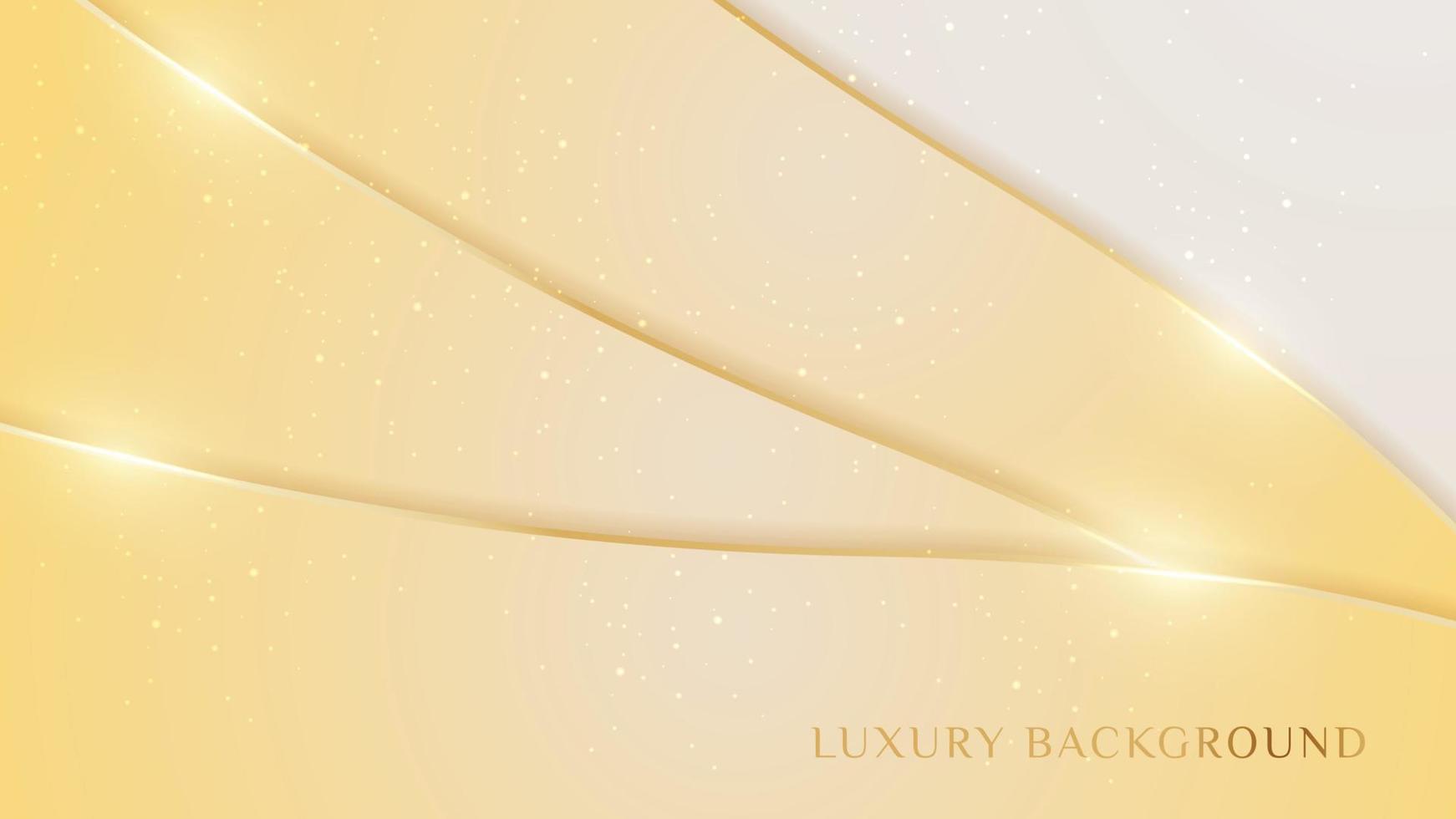 Elegant background with line golden elements Realistic luxury paper cut style 3d modern concept vector