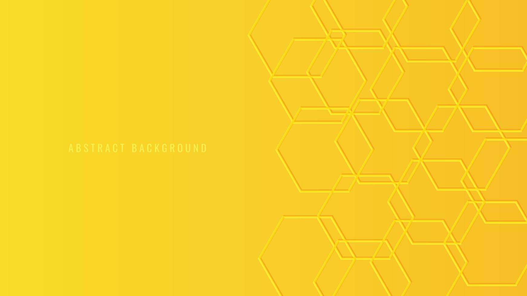 Abstract Yellow Hexagon Honeycomb Light and Shadow Vector Background