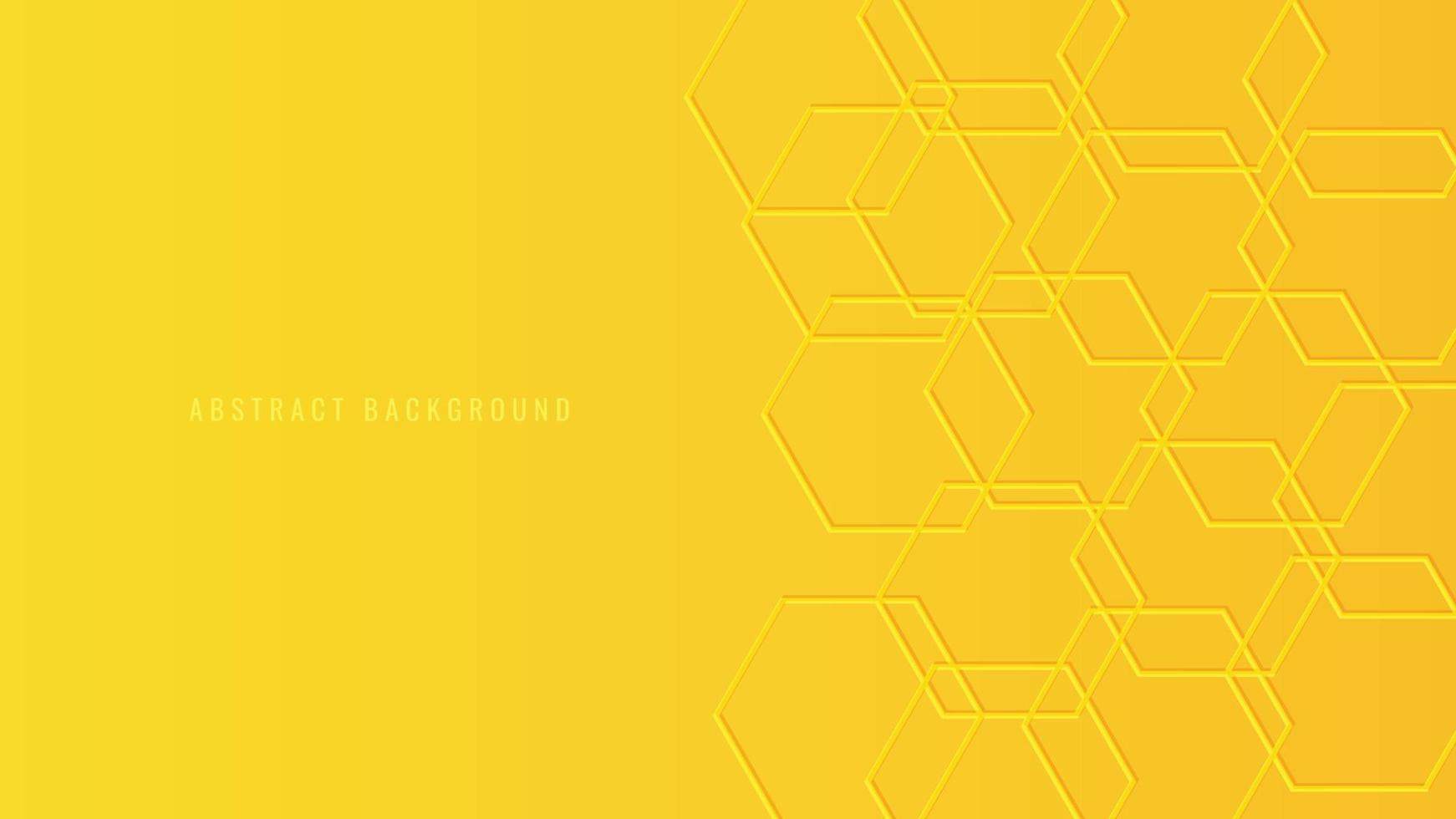 Abstract Yellow Hexagon Honeycomb Light and Shadow Vector Background