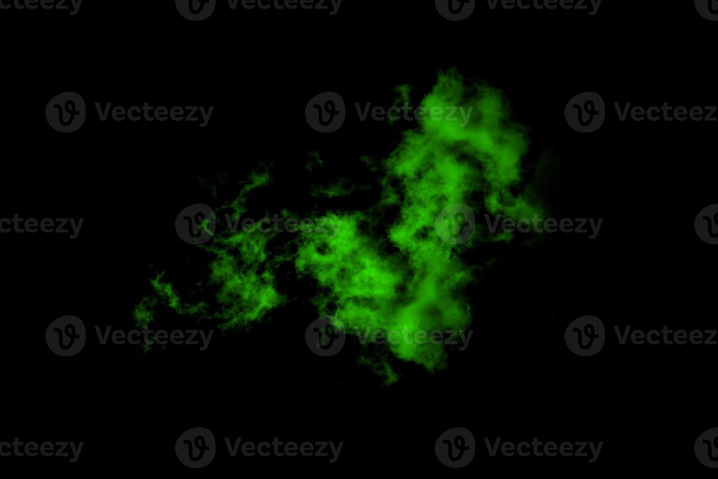 Textured cloud, Abstract green,isolated on black background photo