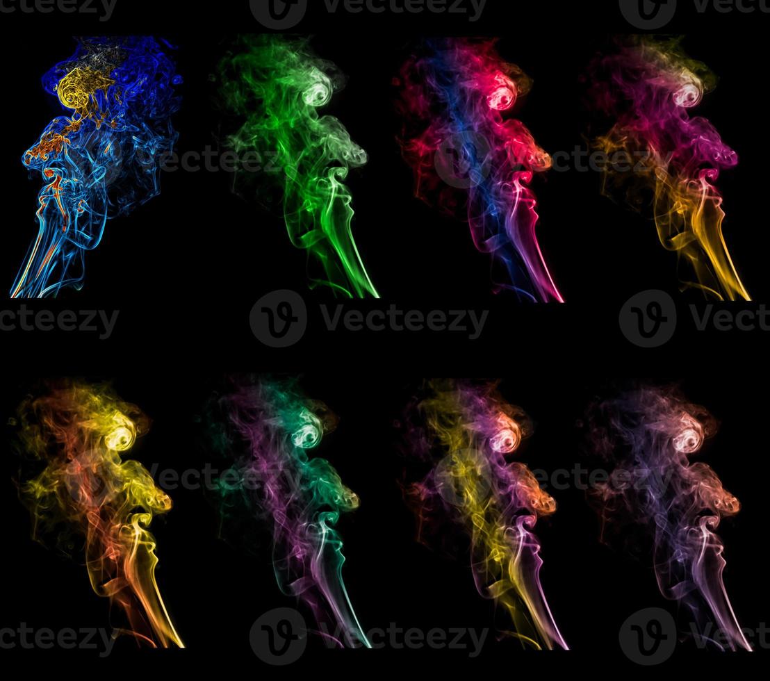 Set Smoke-shaped face, Abstract colorful,Out of focus photo