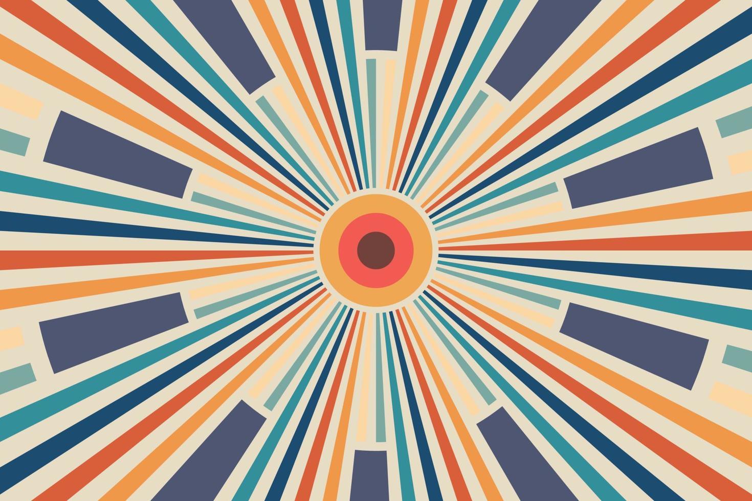 abstract sunburst sun ray retro background vector