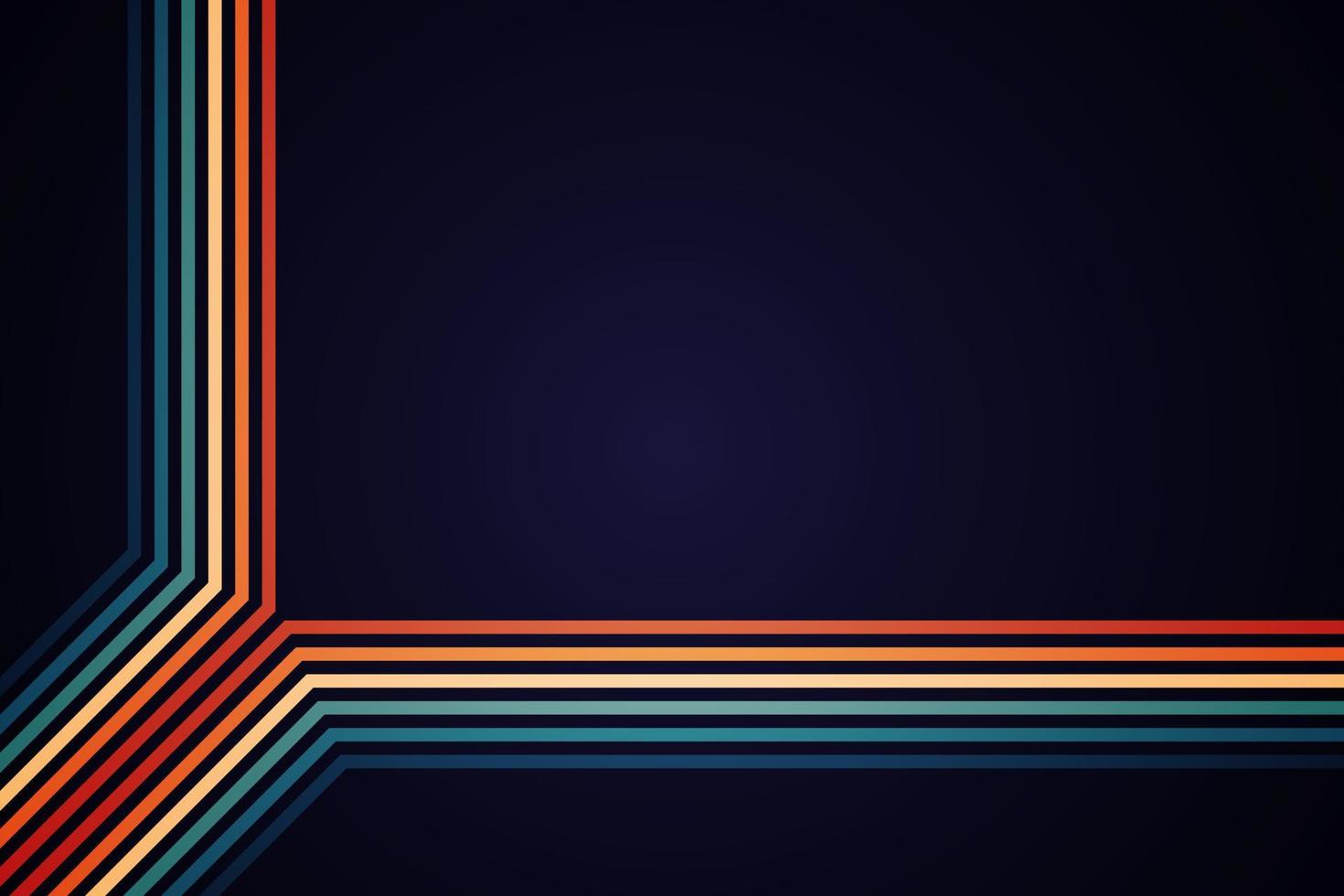 abstract simple colorful striped lines in retro style vector