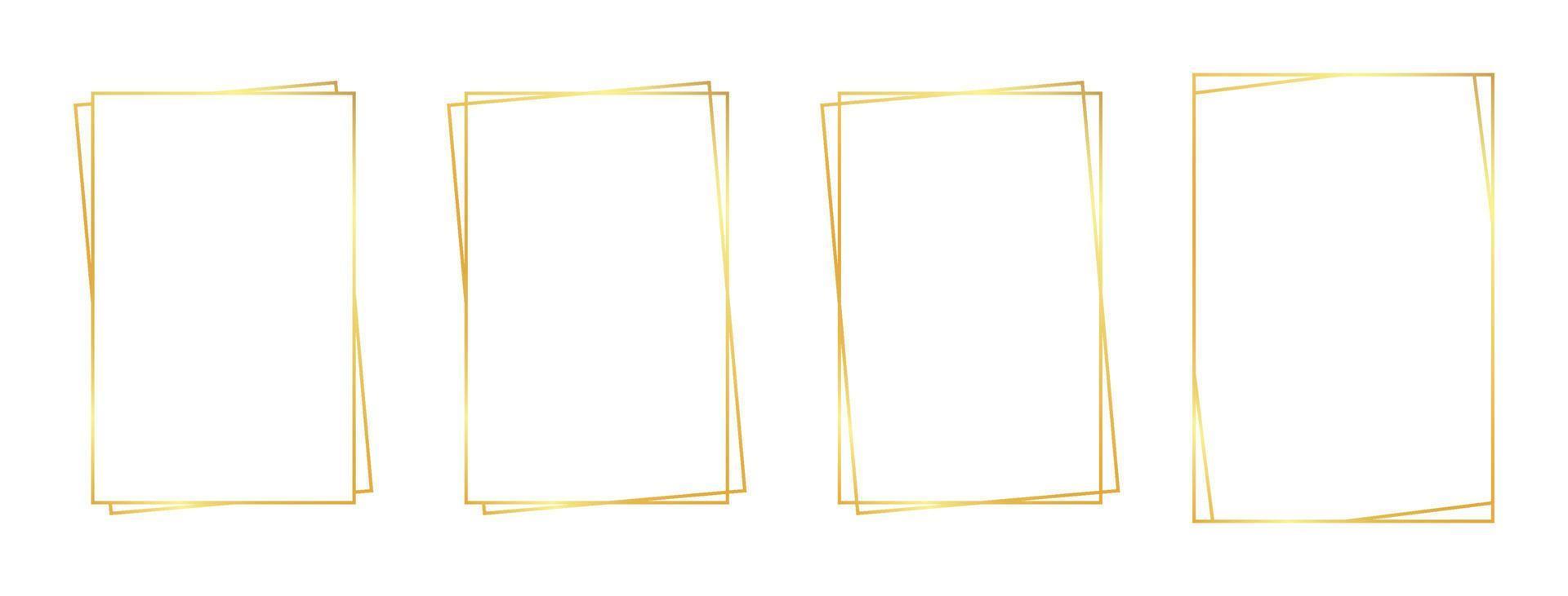 rectangle gold frame vector