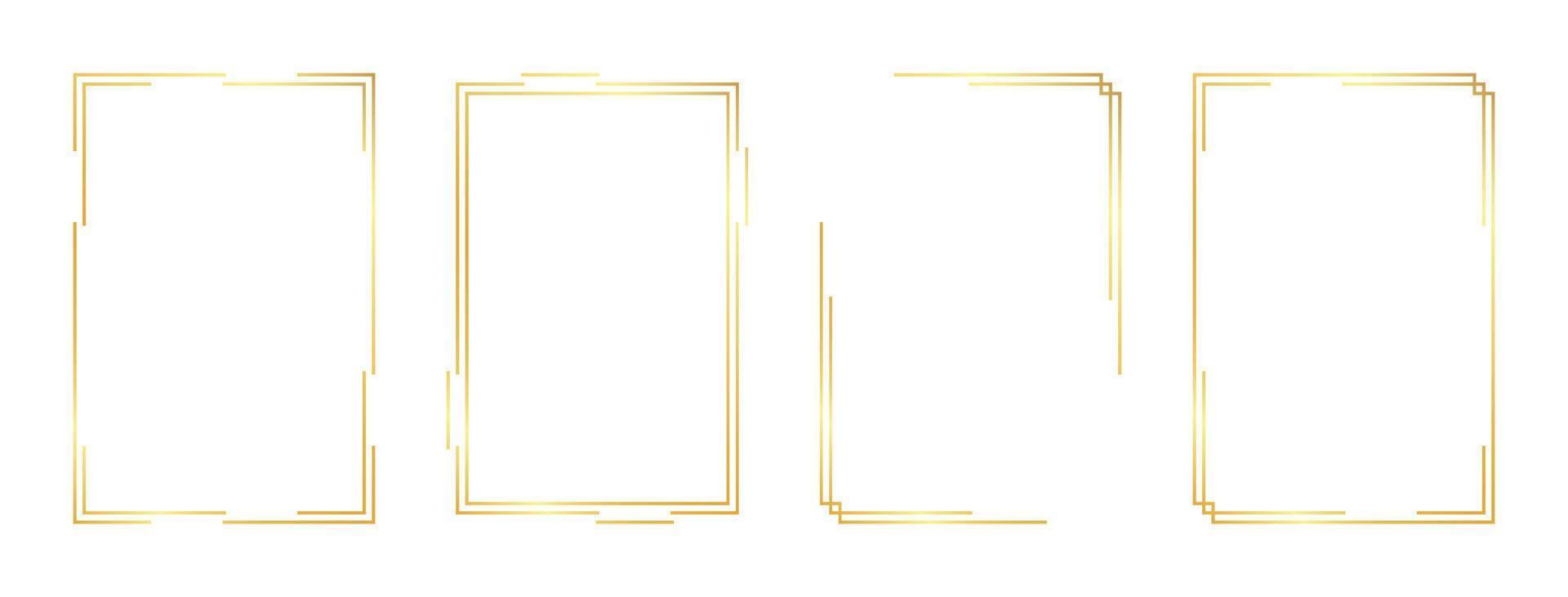 rectangle gold frame vector