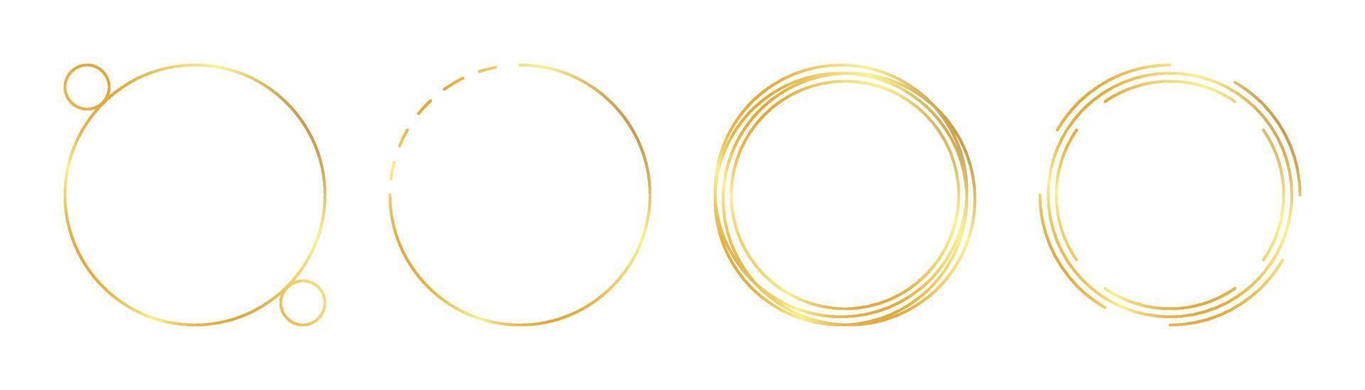 circle gold frame vector