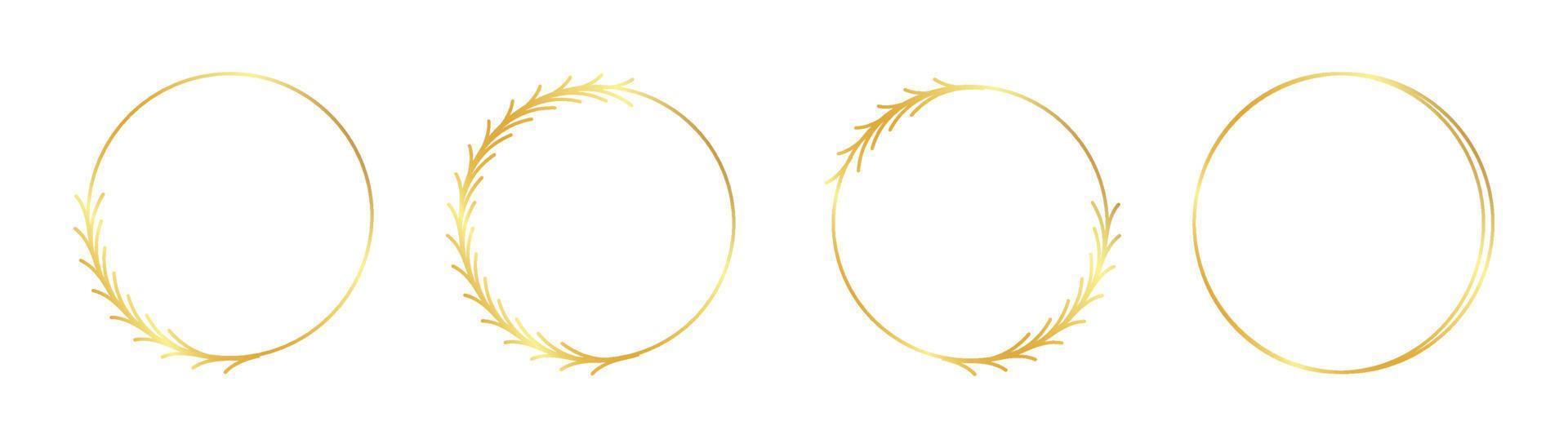 circle gold frame vector