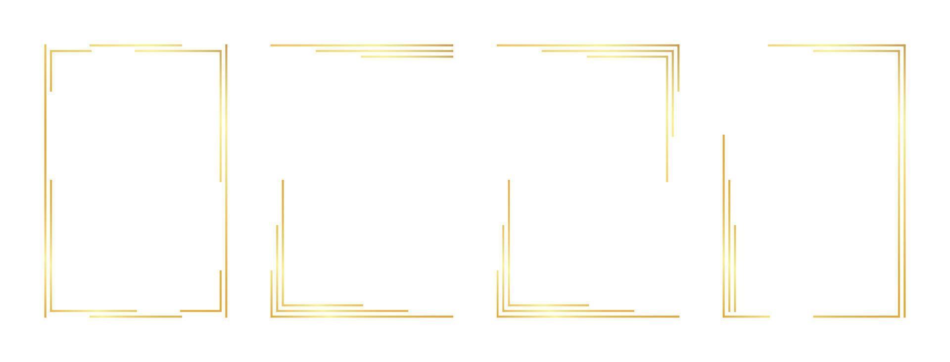 rectangle gold frame vector