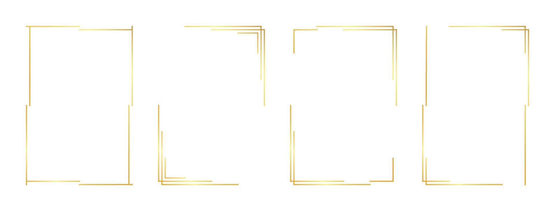 rectangle gold frame vector