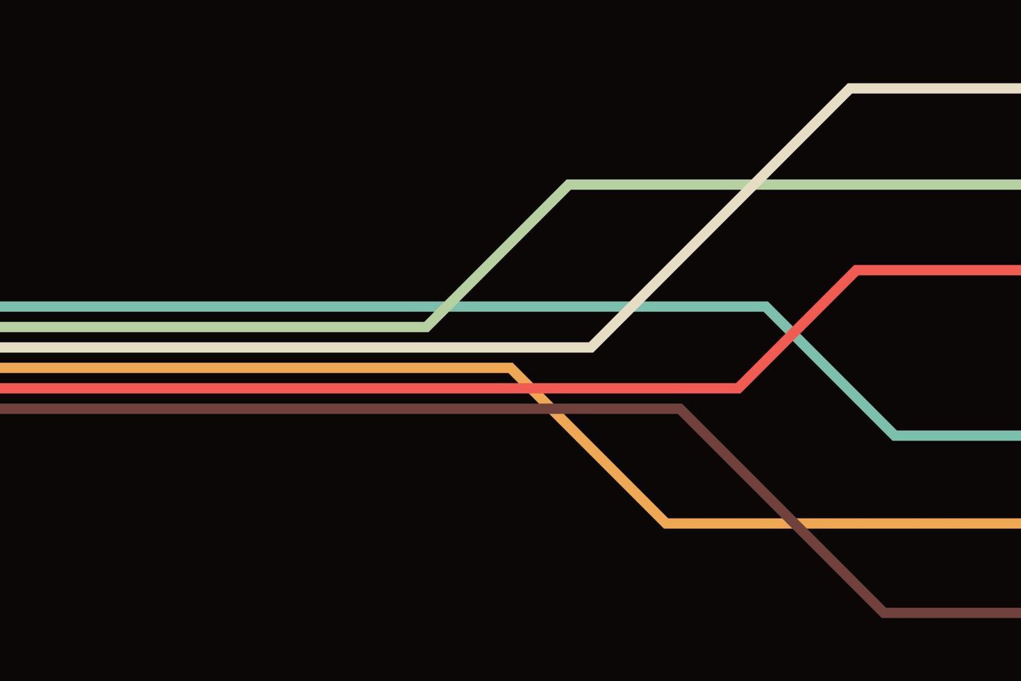 abstract simple colorful striped lines in retro style vector