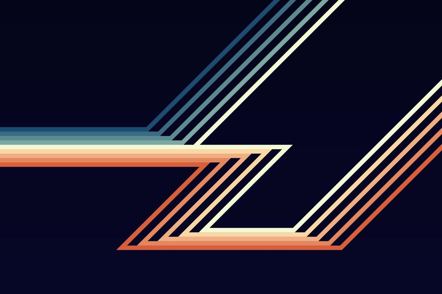 abstract simple colorful striped lines in retro style vector