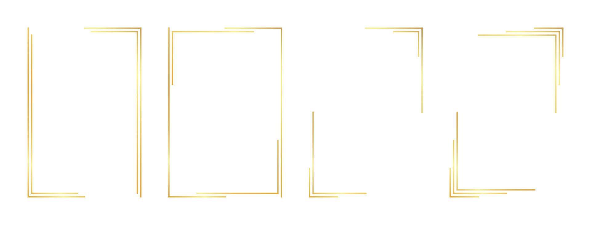 rectangle gold frame vector