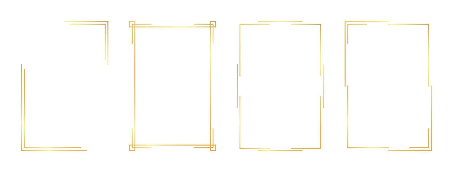 rectangle gold frame vector