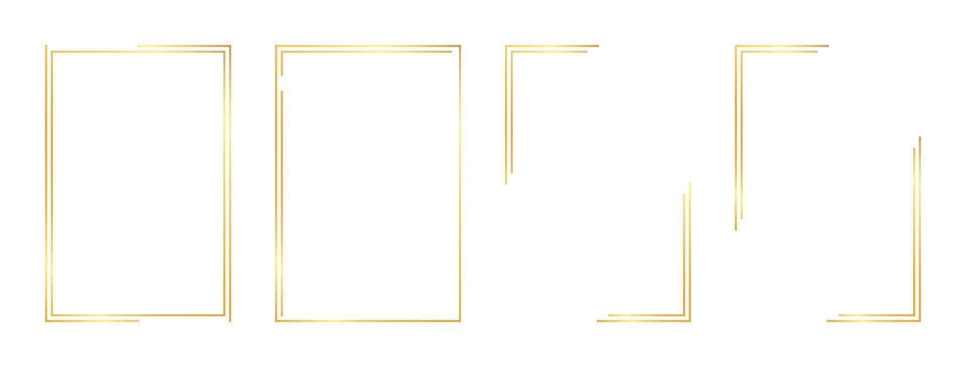 rectangle gold frame vector