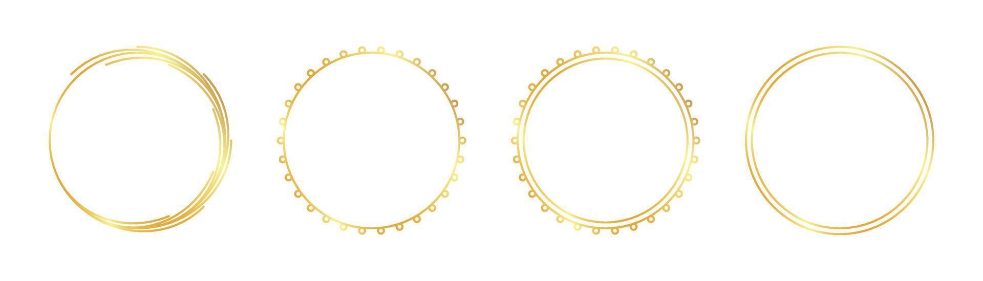 circle gold frame vector