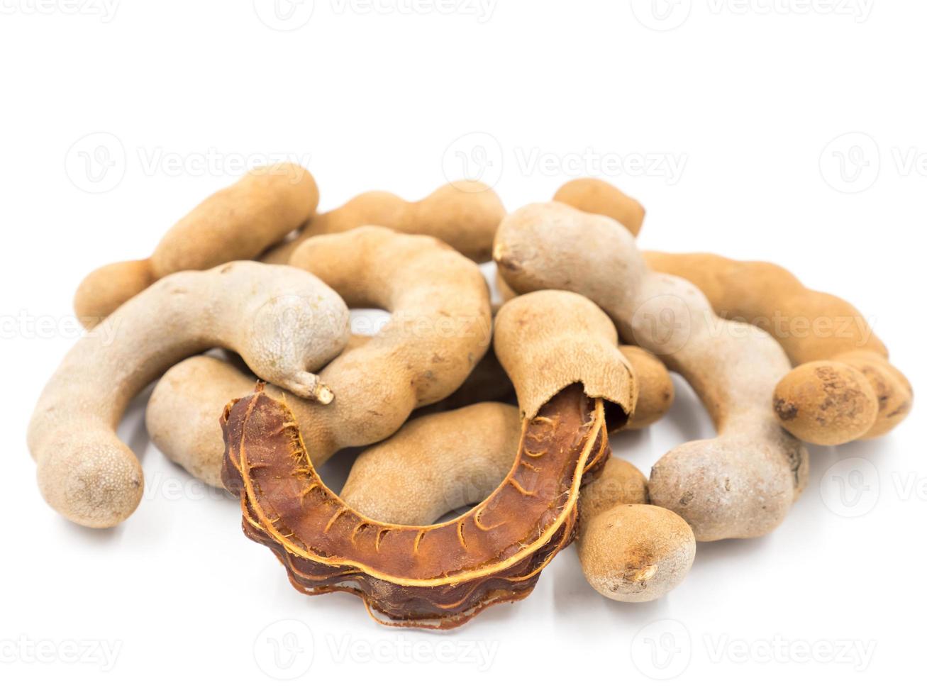 Sweet tamarind on white background. Soft focus photo
