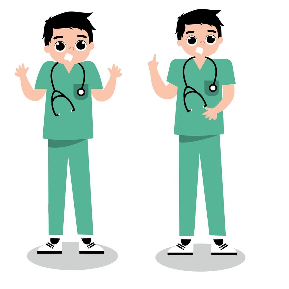 doctor character illustration vector set