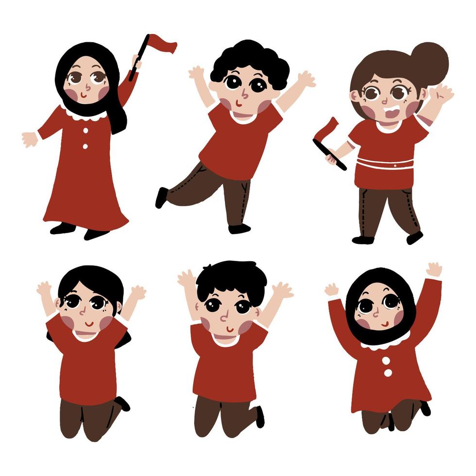 Indonesia Independence Day children illustration vector