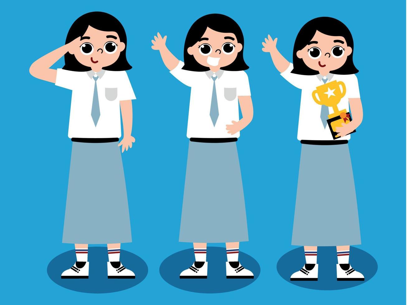 SENIOR HIGH SCHOOL CHARACTER FOR PRESENTATION vector