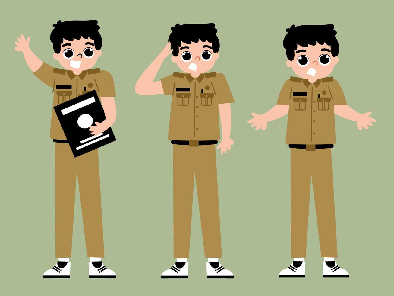 Civil Servant as Indonesian Teacher Character vector