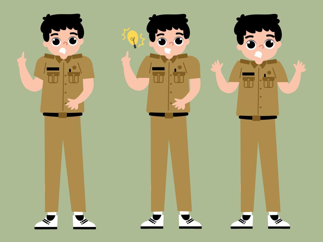 Civil Servant as Indonesian Teacher Character vector