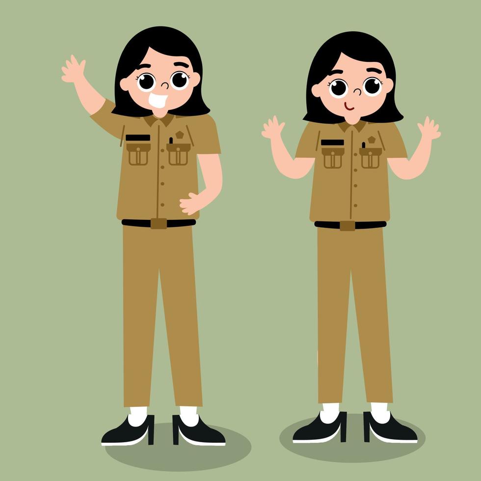 Civil Servant as Indonesian Teacher Character vector