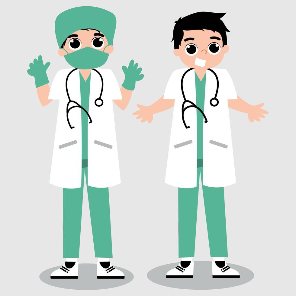 doctor character illustration vector set